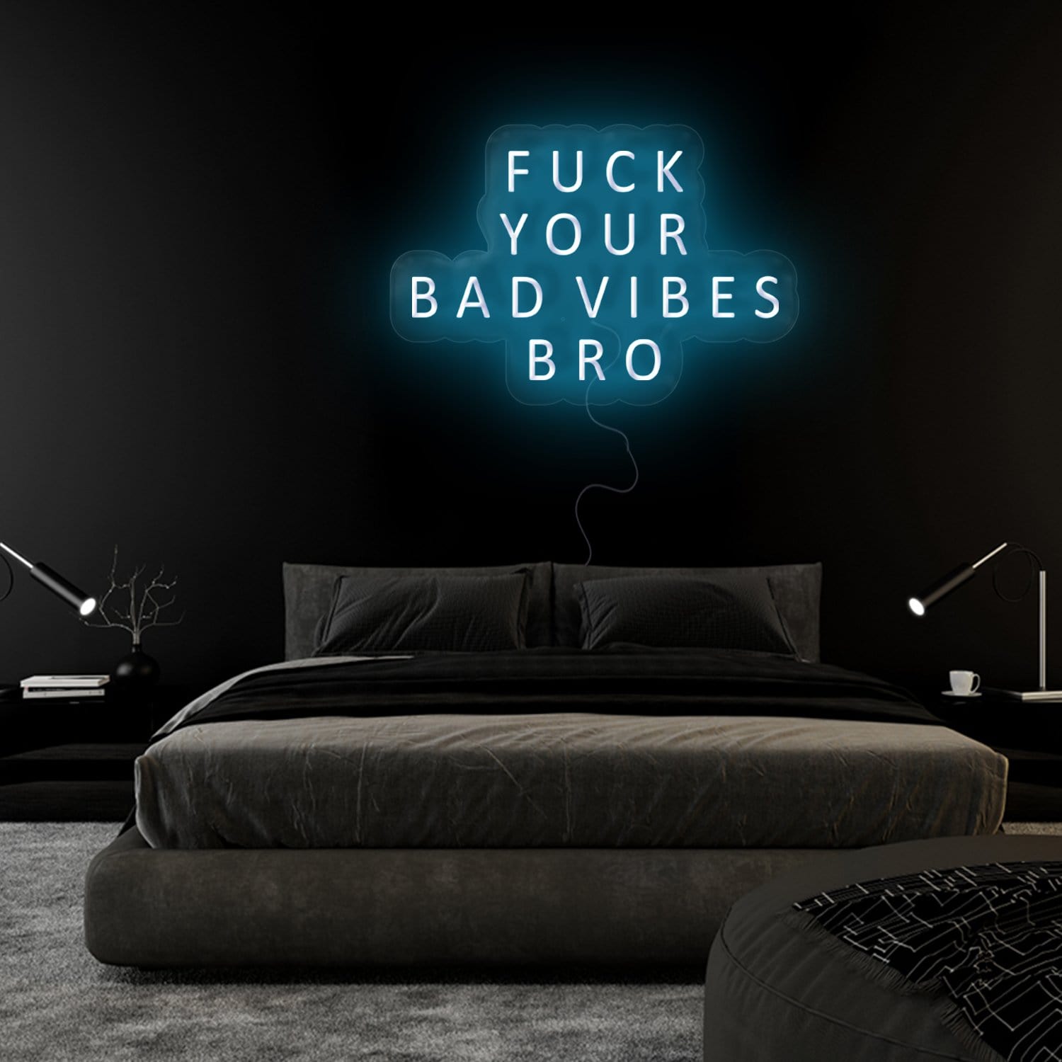 "Fuck Your Bad Vibes" LED Neon Sign Schriftzug - NEONEVERGLOW