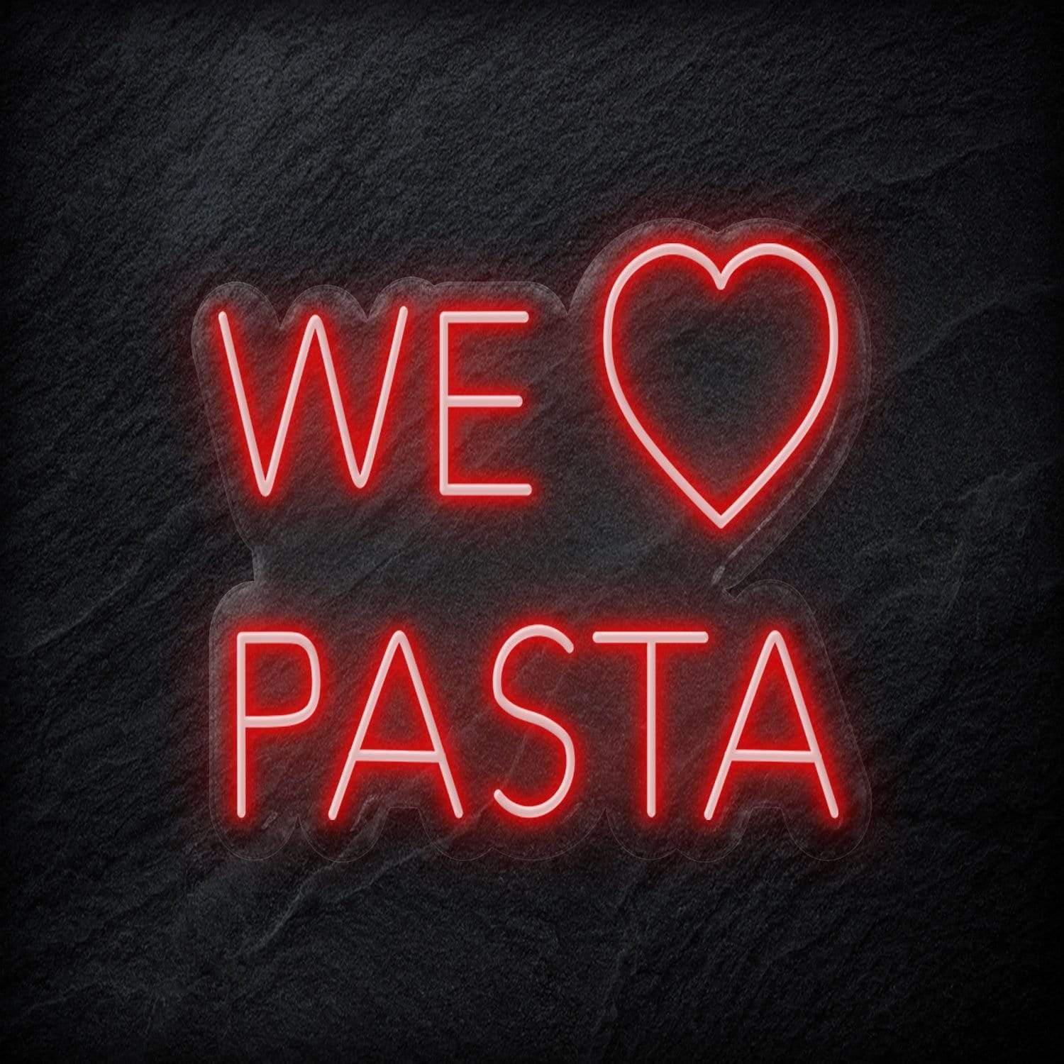 "We Love Pasta" LED Neonschild Sign - NEONEVERGLOW