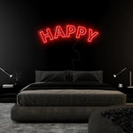 "Happy" LED  Neonschild Sign Schriftzug - NEONEVERGLOW