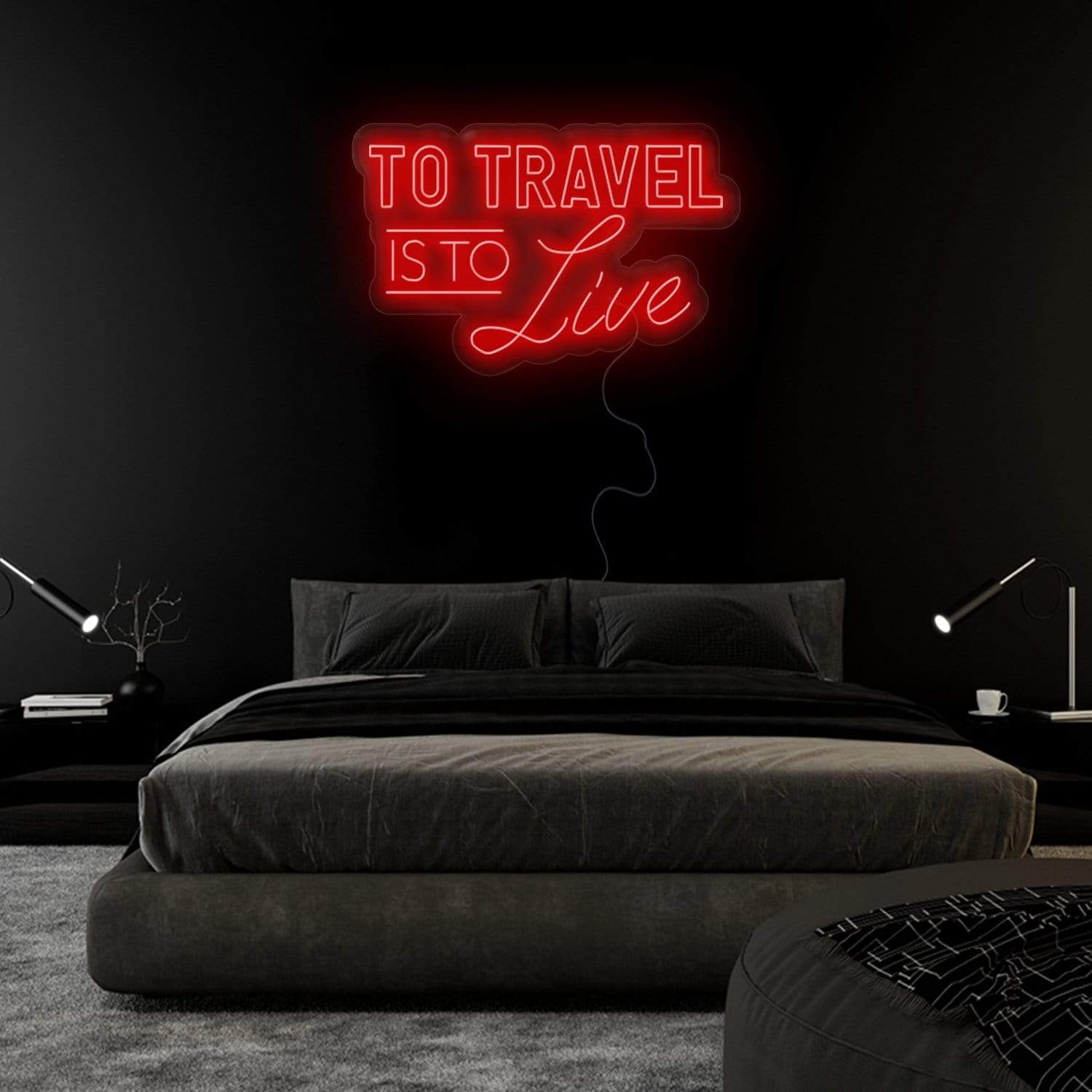 "To Travel is To Live" LED Neonschild Sign - NEONEVERGLOW