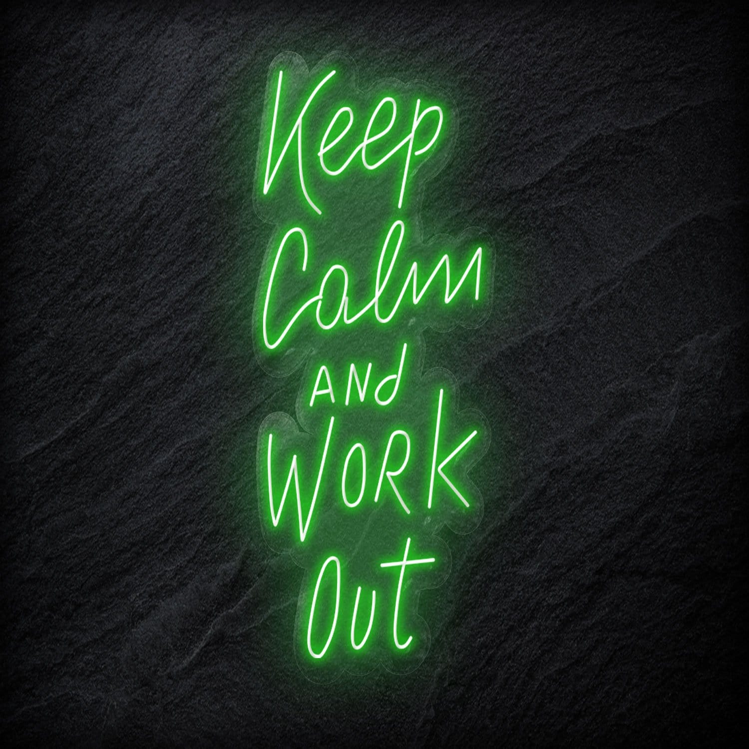"Keep Calm and Work Out" LED Neon Sign Schriftzug - NEONEVERGLOW