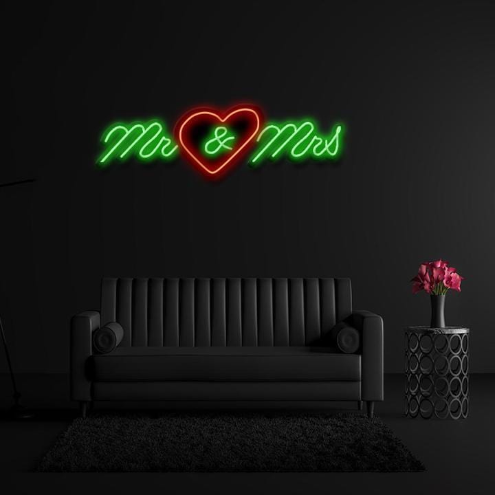 " Mr&Mrs " LED Hochzeit Neonschild Sign - NEONEVERGLOW