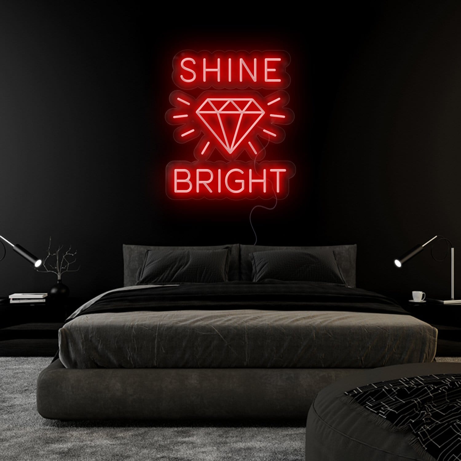 " Shine Bright like a Diamond" LED Neonschild Sign Schriftzug - NEONEVERGLOW