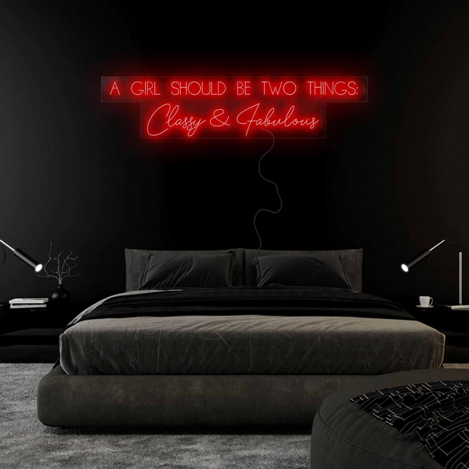 "A Girl Should Be Two Things" LED Neon Sign Schriftzug - NEONEVERGLOW