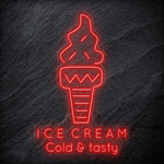 "Ice Cream Cold & tasty" LED  Neonschild - NEONEVERGLOW