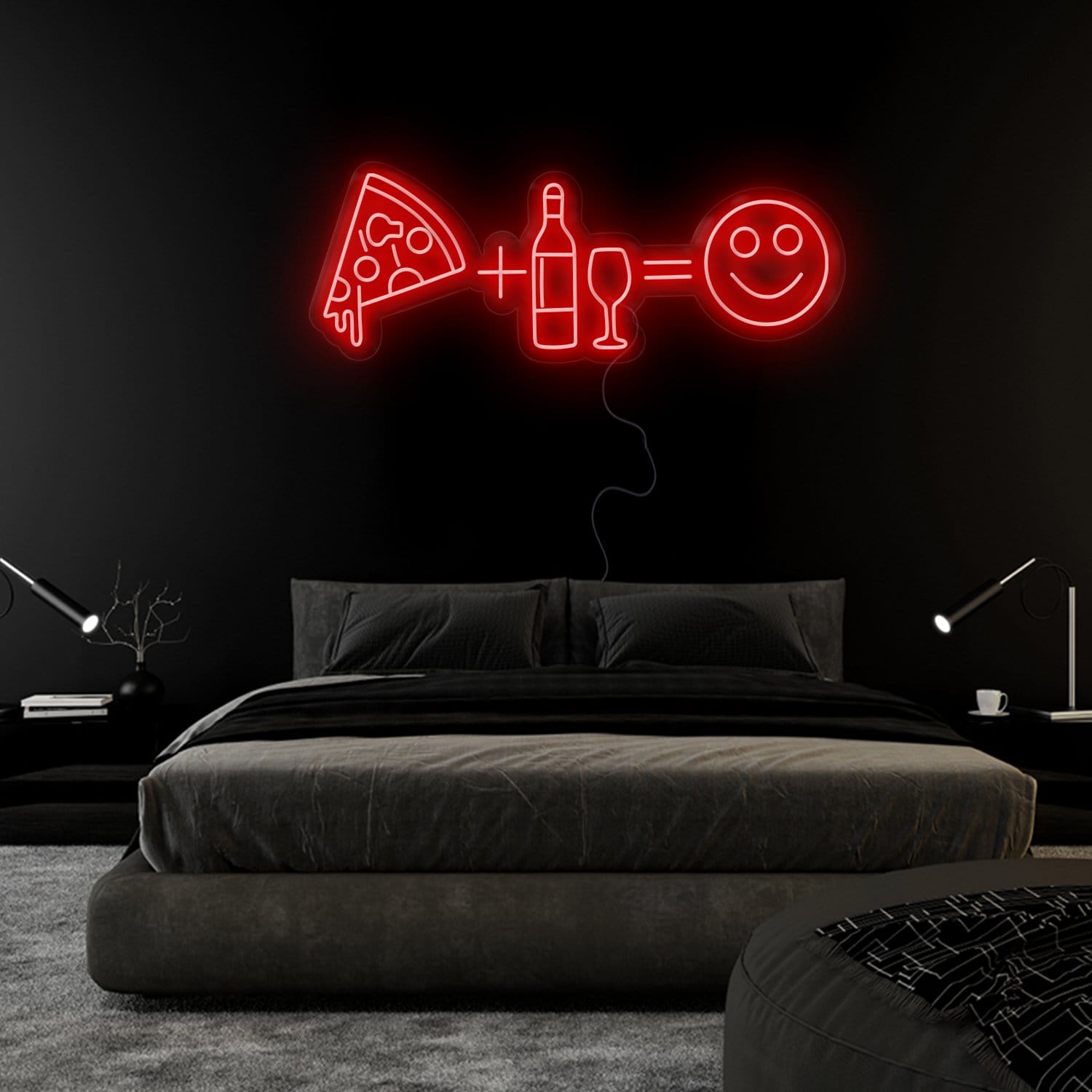 "Pizza Party Smile" LED Neonschild Sign Schriftzug - NEONEVERGLOW