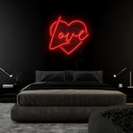 "Heart Love Herz" LED Neonschild Sign Schriftzug - NEONEVERGLOW