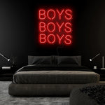 "Boys Boys Boys" LED Neon Sign Schriftzug - NEONEVERGLOW