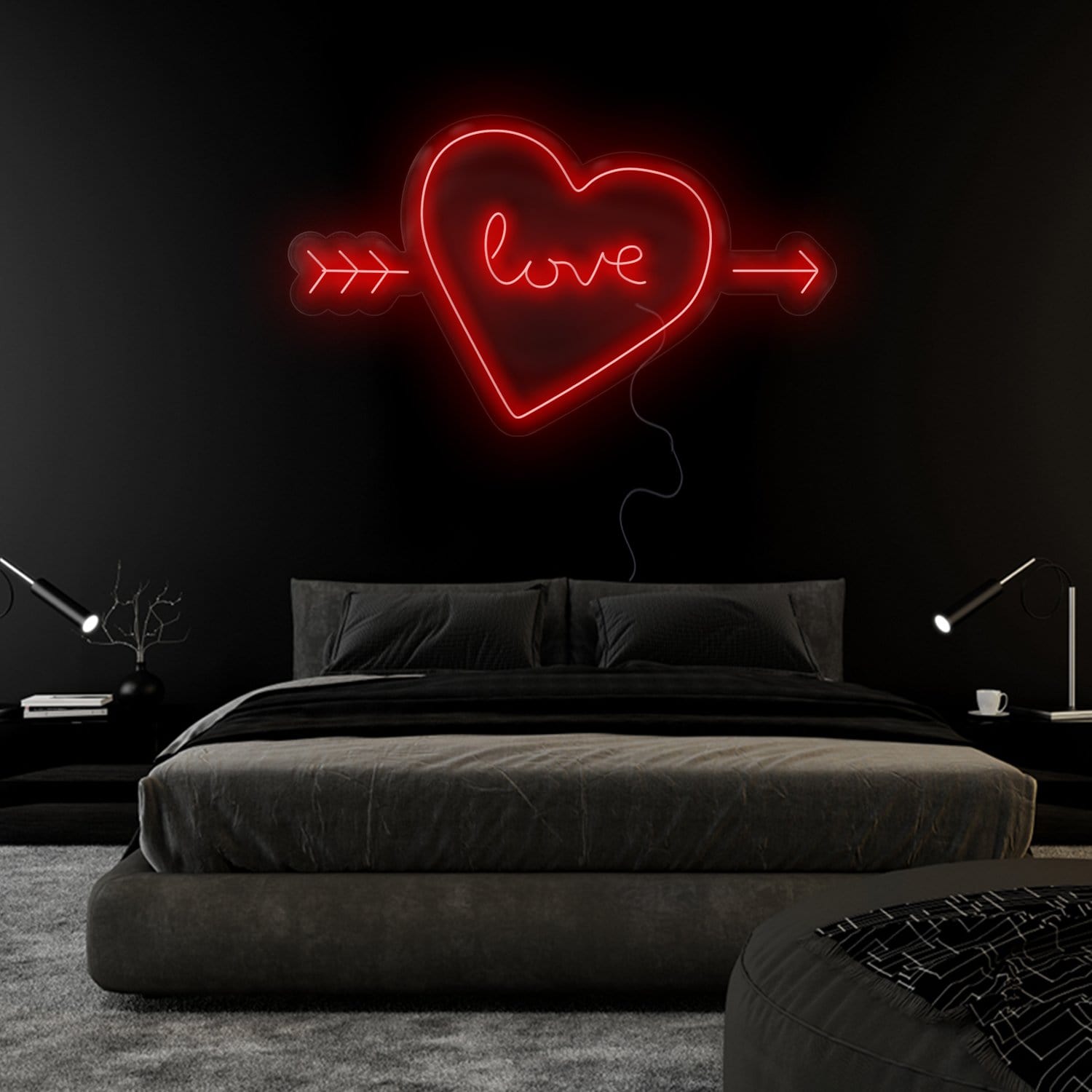 "Herz Heart Love" LED Neonschild Sign Schriftzug - NEONEVERGLOW