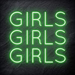 "Girls Girls Girls" LED Neon Schriftzug - NEONEVERGLOW