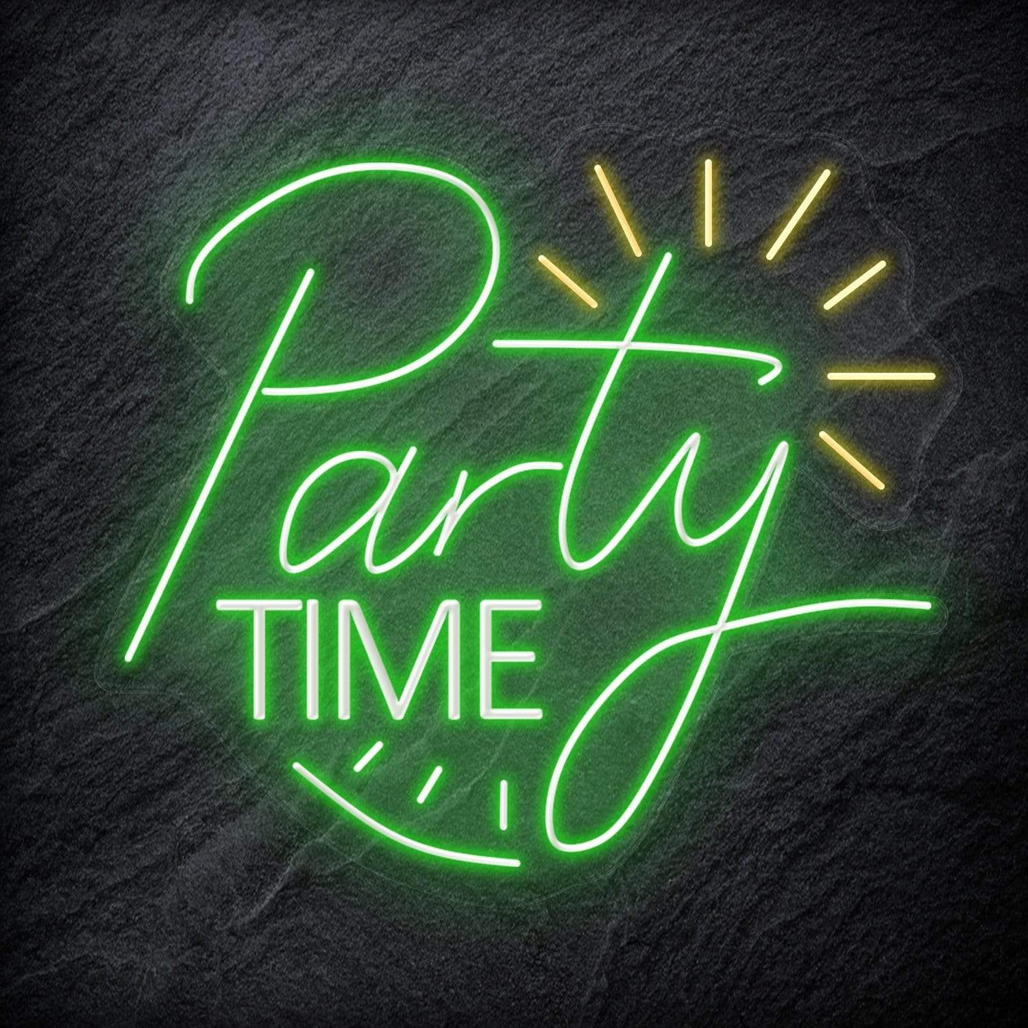 "Party Time" LED Neonschild Sign Schriftzug - NEONEVERGLOW