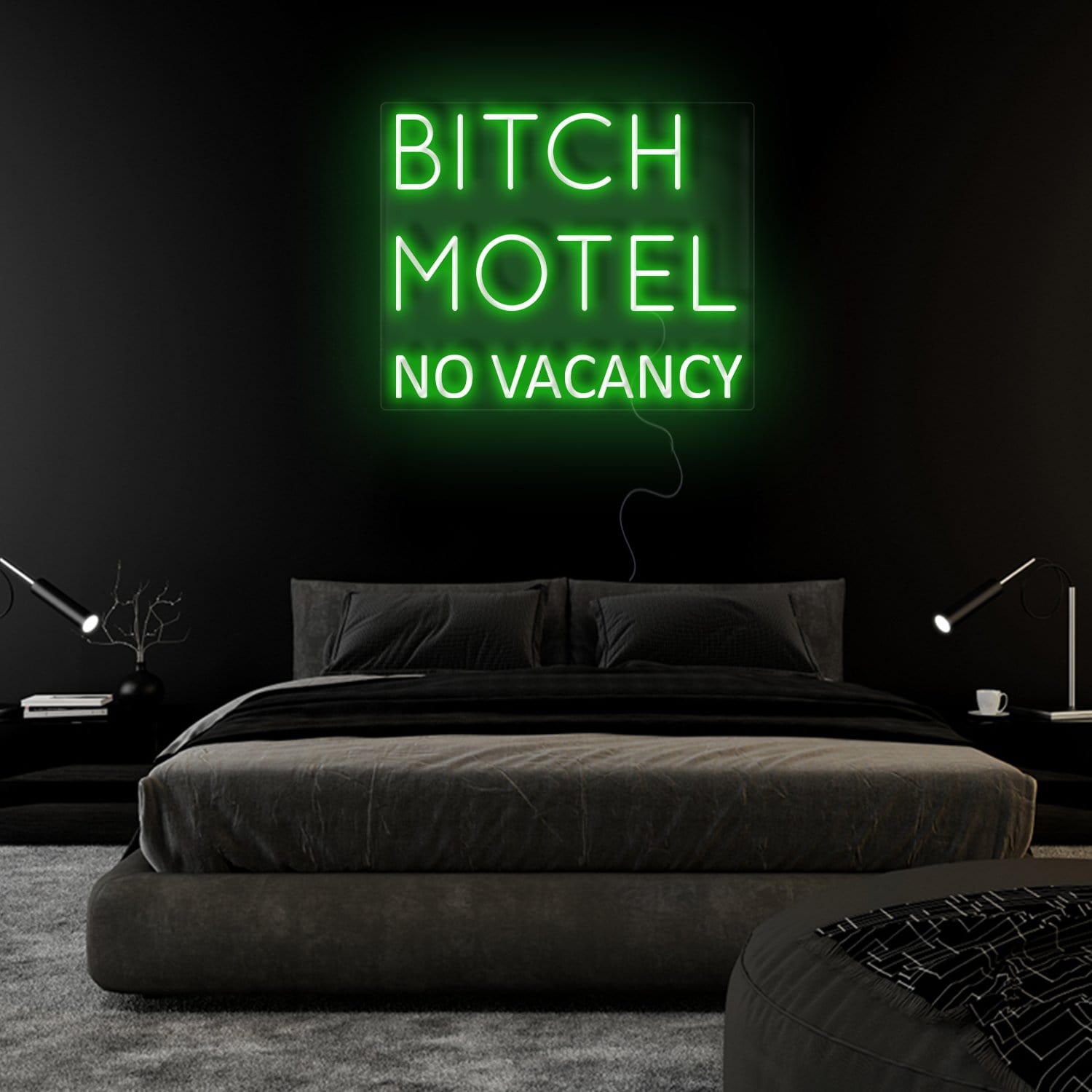 "Bitch Motel No Vacancy" LED Neonschild Sign Schriftzug - NEONEVERGLOW