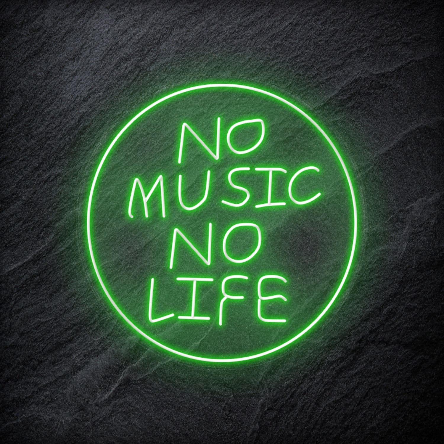 "No Music No Life" LED Neon Schriftzug Sign - NEONEVERGLOW