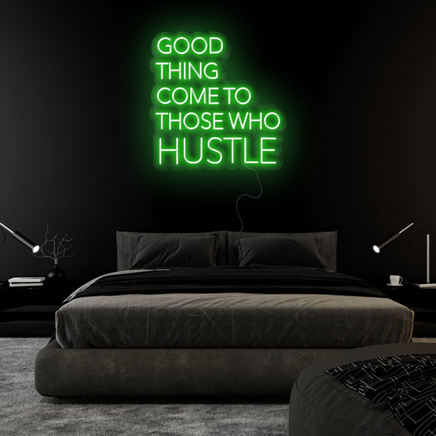 "Good Thing Come To Those Who Hustle" LED Neon Sign Schriftzug - NEONEVERGLOW
