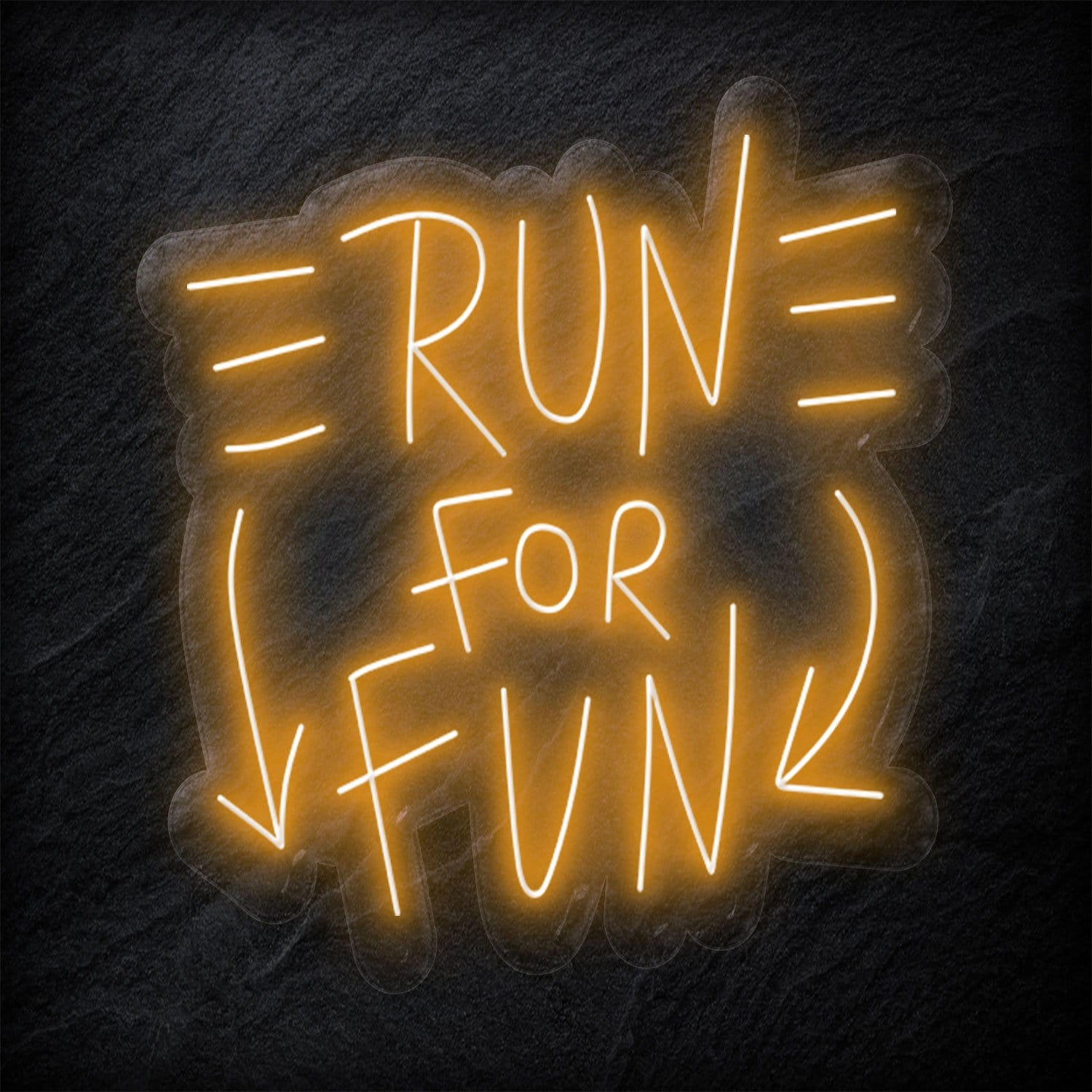 "Run For Fun" LED Neonschild Sign - NEONEVERGLOW