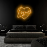 "Heart Love Herz" LED Neonschild Sign Schriftzug - NEONEVERGLOW