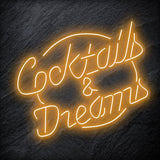 "Cocktails & Dreams" LED Neonschild Schriftzug Sign - NEONEVERGLOW