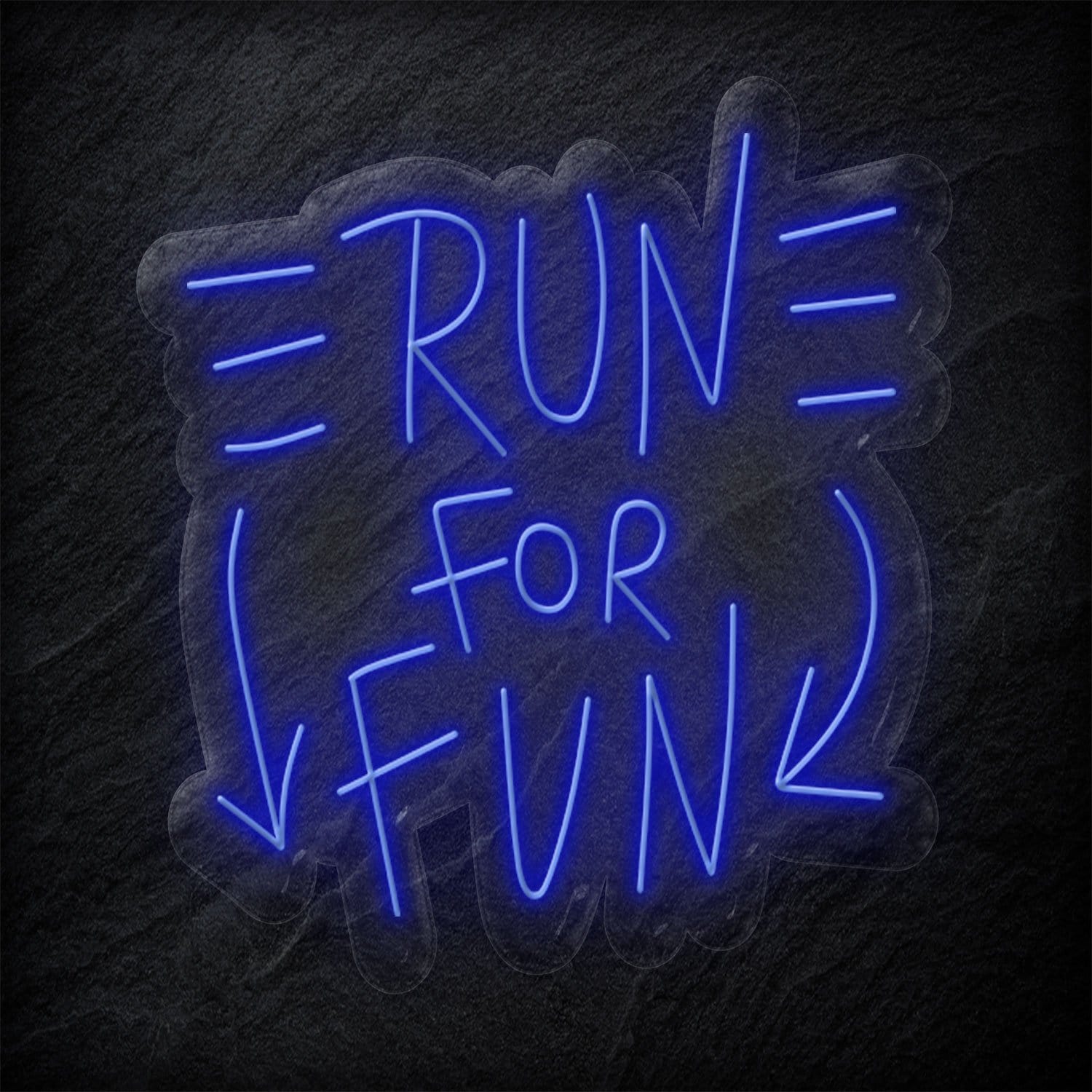 "Run For Fun" LED Neonschild Sign - NEONEVERGLOW