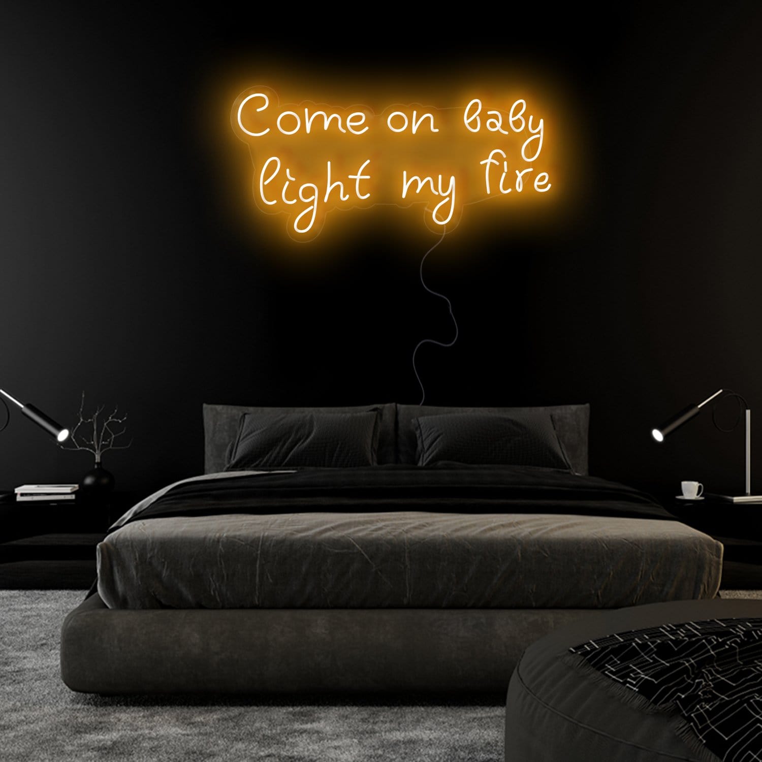 "Come On Baby Light My Fire" LED Neonschild Sign Schriftzug - NEONEVERGLOW