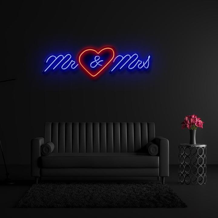 " Mr&Mrs " LED Hochzeit Neonschild Sign - NEONEVERGLOW