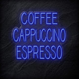 "Coffee Cappuccino Espresso" LED Neon Schriftzug - NEONEVERGLOW