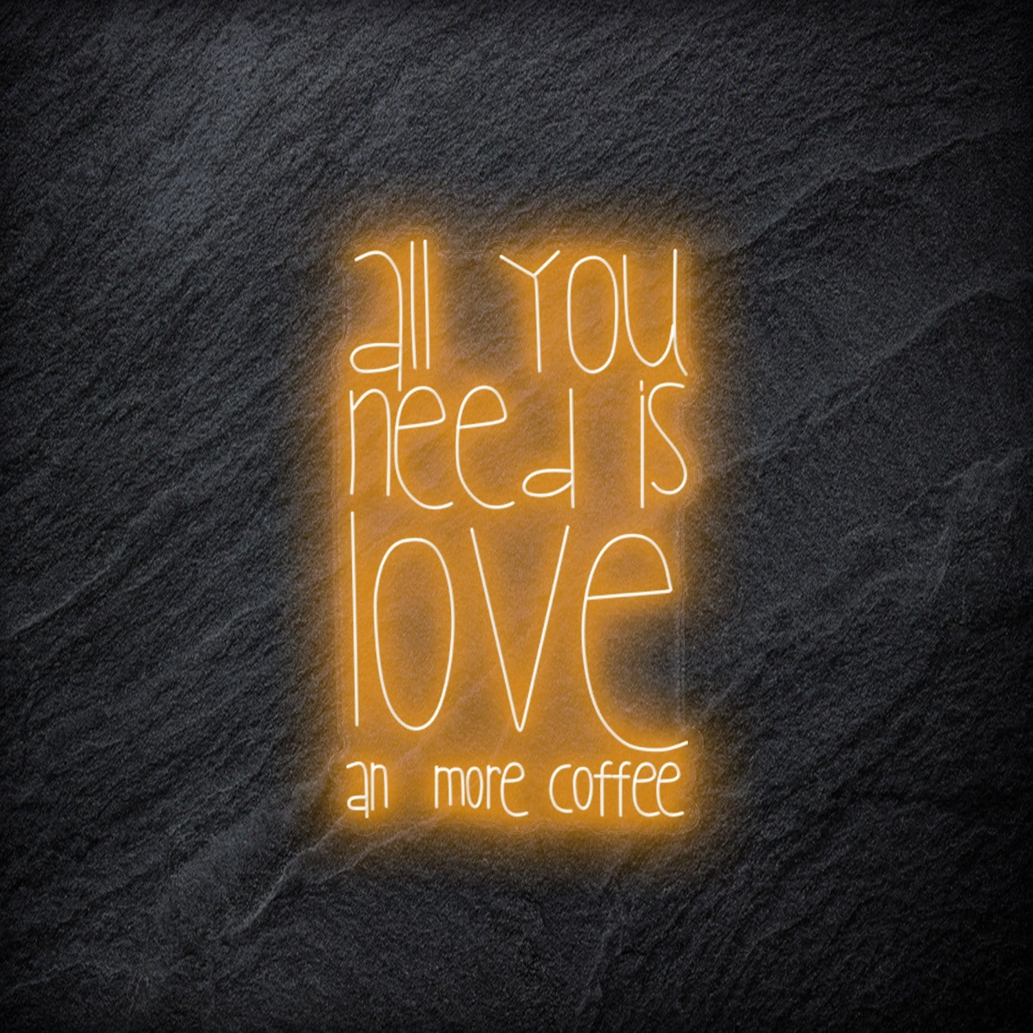 "All You Need  Is Love an more coffee" LED Neonschild - NEONEVERGLOW