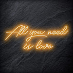 "All You Need is Love " LED Neon Schriftzug - NEONEVERGLOW