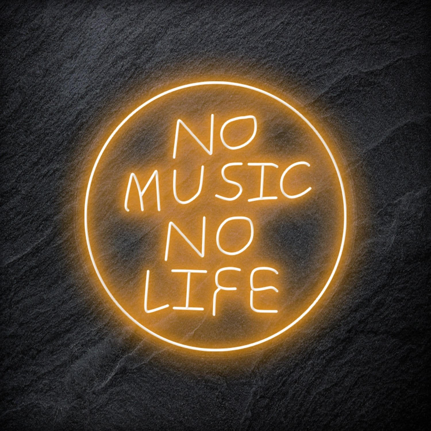 "No Music No Life" LED Neon Schriftzug Sign - NEONEVERGLOW