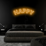 "Happy" LED  Neonschild Sign Schriftzug - NEONEVERGLOW