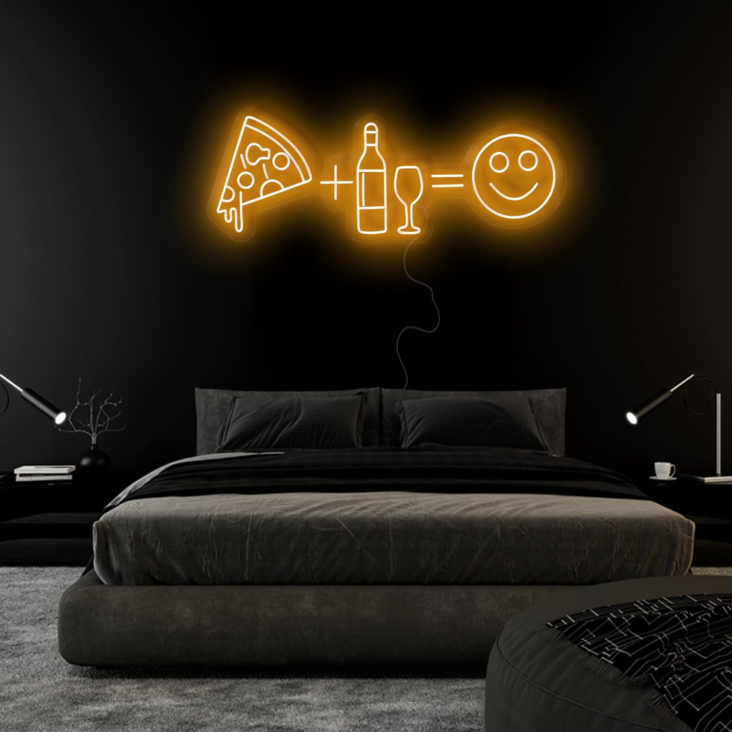 "Pizza Party Smile" LED Neonschild Sign Schriftzug - NEONEVERGLOW