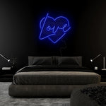 "Heart Love Herz" LED Neonschild Sign Schriftzug - NEONEVERGLOW