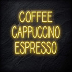 "Coffee Cappuccino Espresso" LED Neon Schriftzug - NEONEVERGLOW