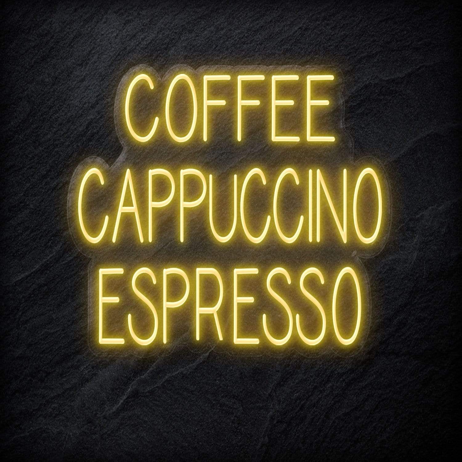 "Coffee Cappuccino Espresso" LED Neon Schriftzug - NEONEVERGLOW
