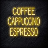 "Coffee Cappuccino Espresso" LED Neon Schriftzug - NEONEVERGLOW