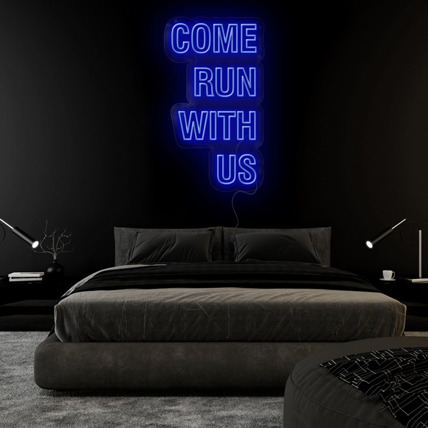 "Come Run With Us" LED Neon Sign Schriftzug - NEONEVERGLOW