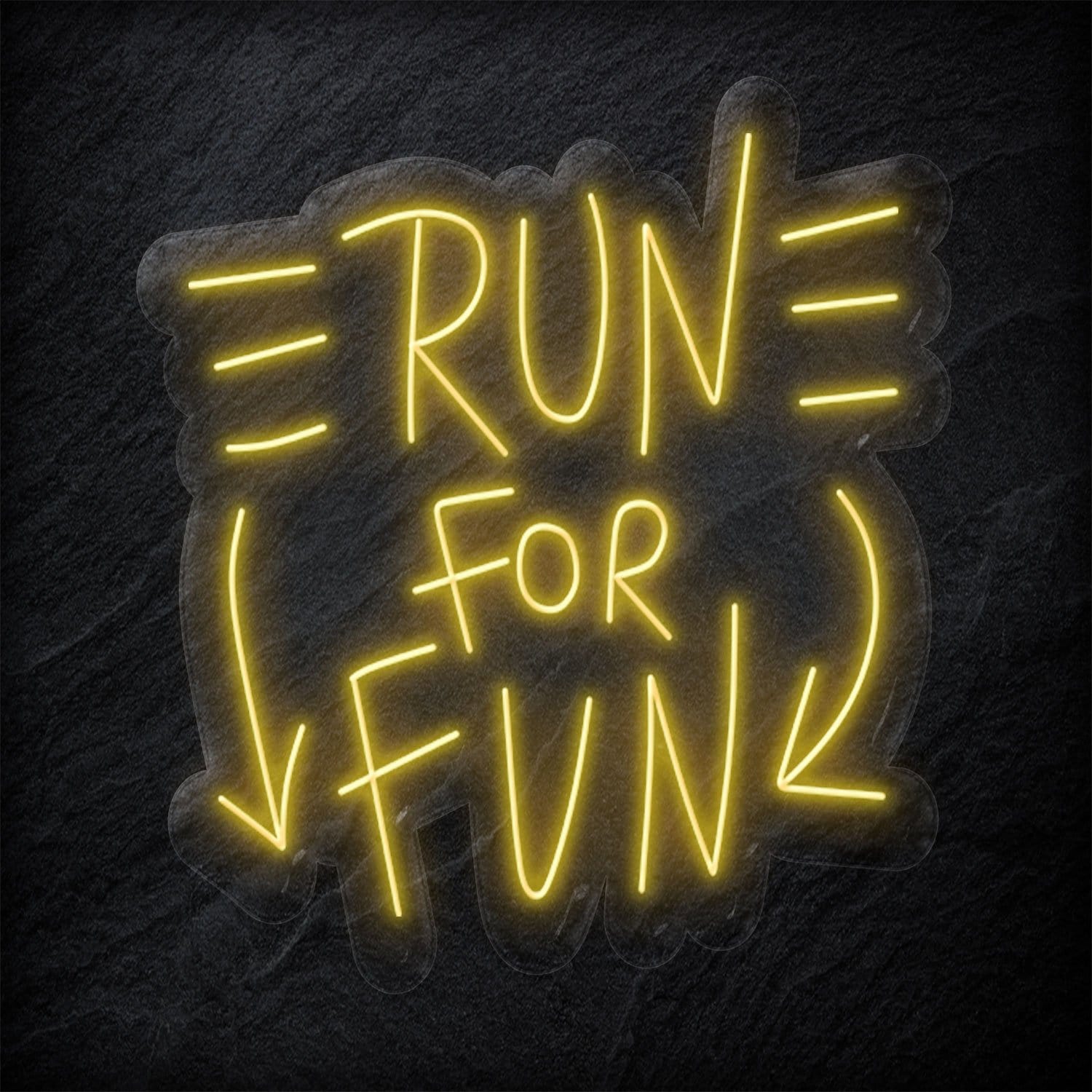 "Run For Fun" LED Neonschild Sign - NEONEVERGLOW