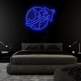 "Weltkugel Reisen" LED Neonschild Sign - NEONEVERGLOW