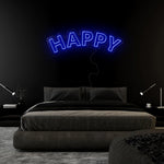 "Happy" LED  Neonschild Sign Schriftzug - NEONEVERGLOW