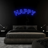 "Happy" LED  Neonschild Sign Schriftzug - NEONEVERGLOW