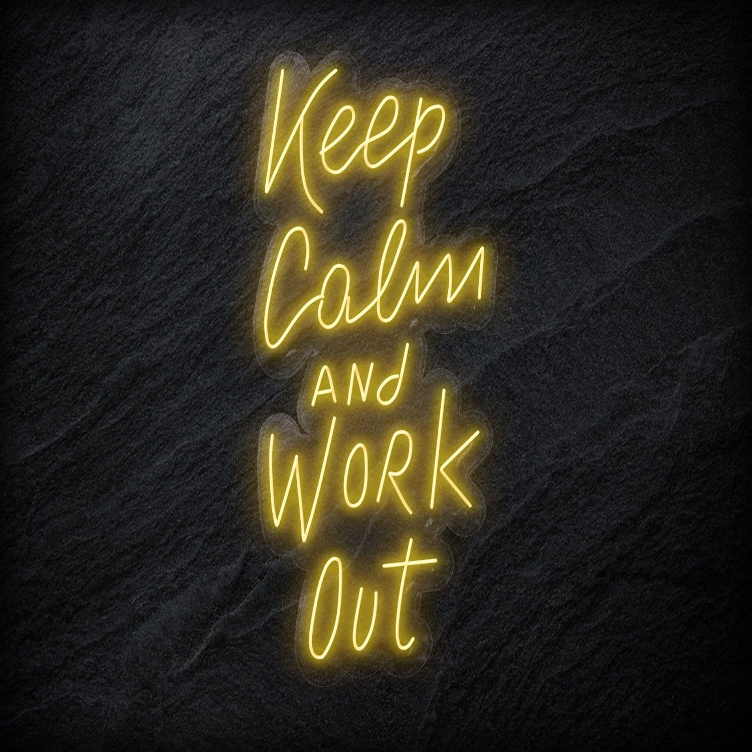 "Keep Calm and Work Out" LED Neon Sign Schriftzug - NEONEVERGLOW