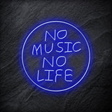 "No Music No Life" LED Neon Schriftzug Sign - NEONEVERGLOW