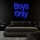 "Boys Only" LED Neon Sign Schriftzug - NEONEVERGLOW