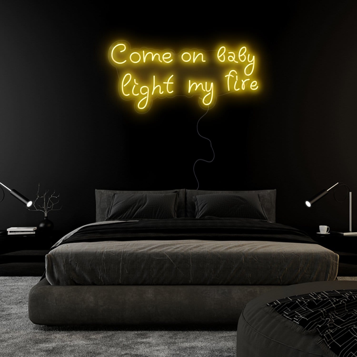 "Come On Baby Light My Fire" LED Neonschild Sign Schriftzug - NEONEVERGLOW