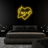 "Heart Love Herz" LED Neonschild Sign Schriftzug - NEONEVERGLOW