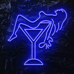 " Sektglas Wine " LED Neonschild - NEONEVERGLOW