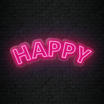 "Happy" LED  Neonschild Sign Schriftzug - NEONEVERGLOW