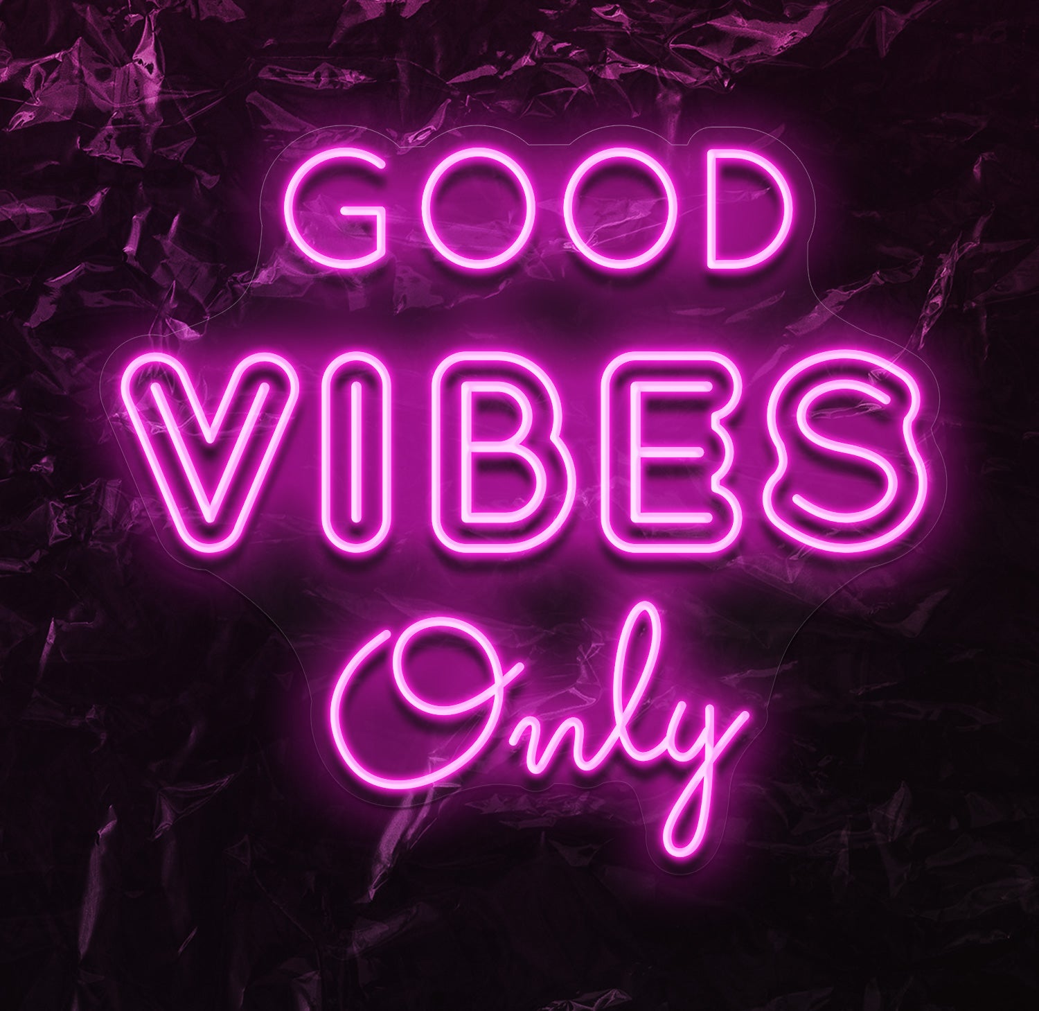 " Good Vibes Only " LED Neonschild - NEONEVERGLOW