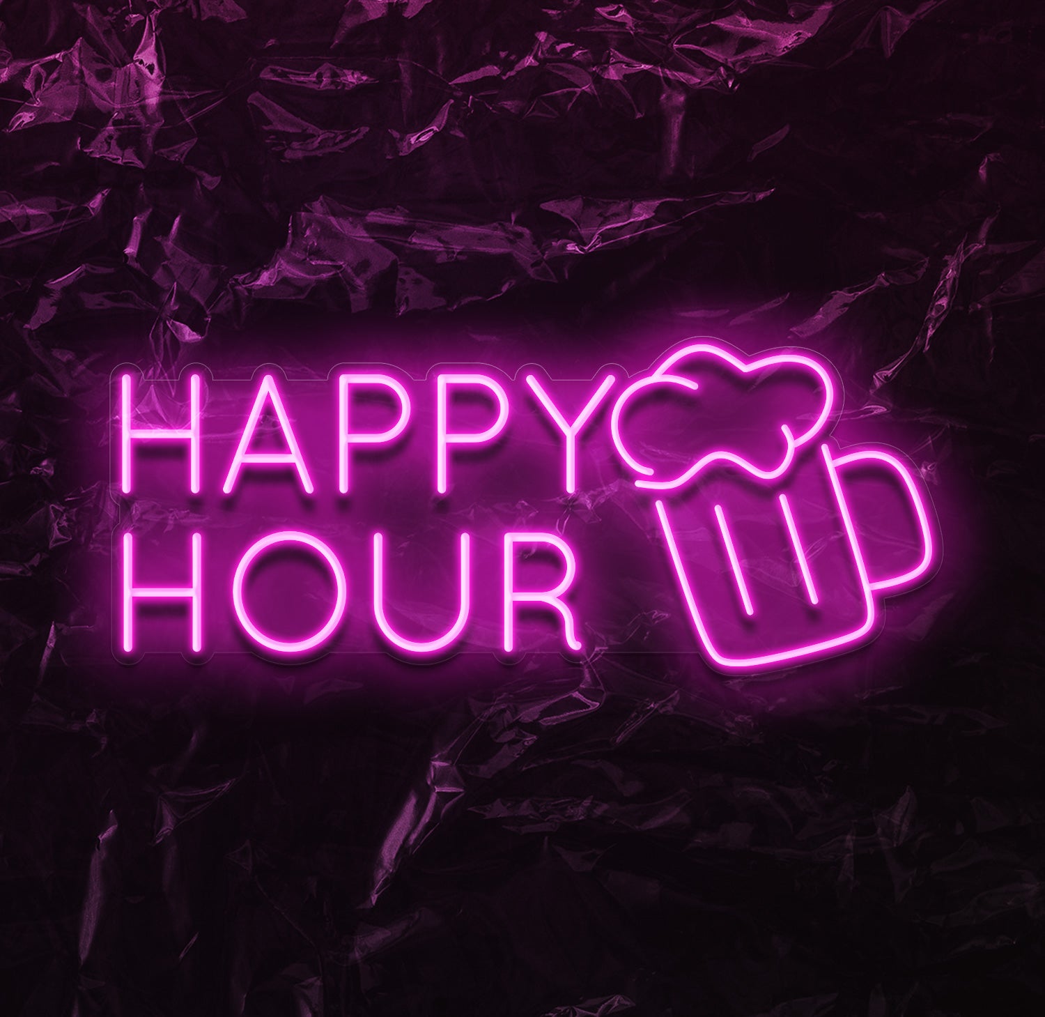 " Happy Hour" LED Neonschild - NEONEVERGLOW