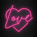 "Heart Love Herz" LED Neonschild Sign Schriftzug - NEONEVERGLOW