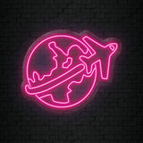 "Weltkugel Reisen" LED Neonschild Sign - NEONEVERGLOW